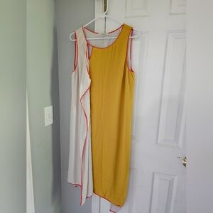 BCBGMaxAzria Gold Asymmetrical Sheath Dress